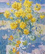 unknow artist September Yellow flowers France oil painting artist